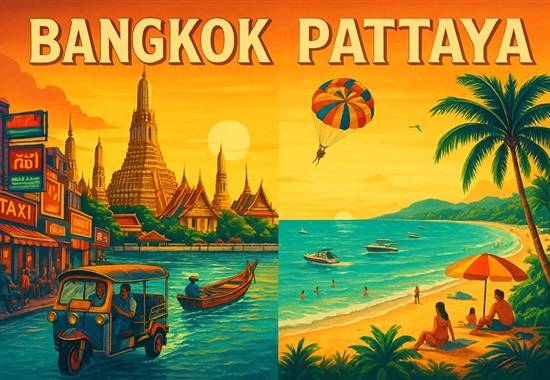 Bangkok a pláže v Pattaya - Thajsko